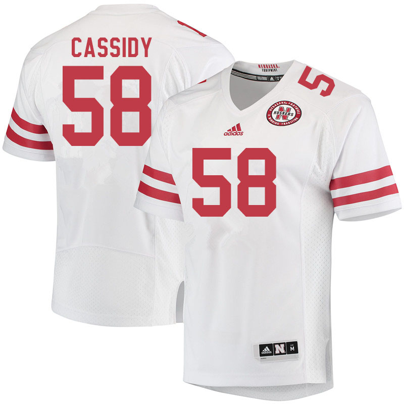 Men #58 Chris Cassidy Nebraska Cornhuskers College Football Jerseys Sale-White